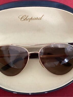 Chopard high end 24 K gold plated Sunglasses with case